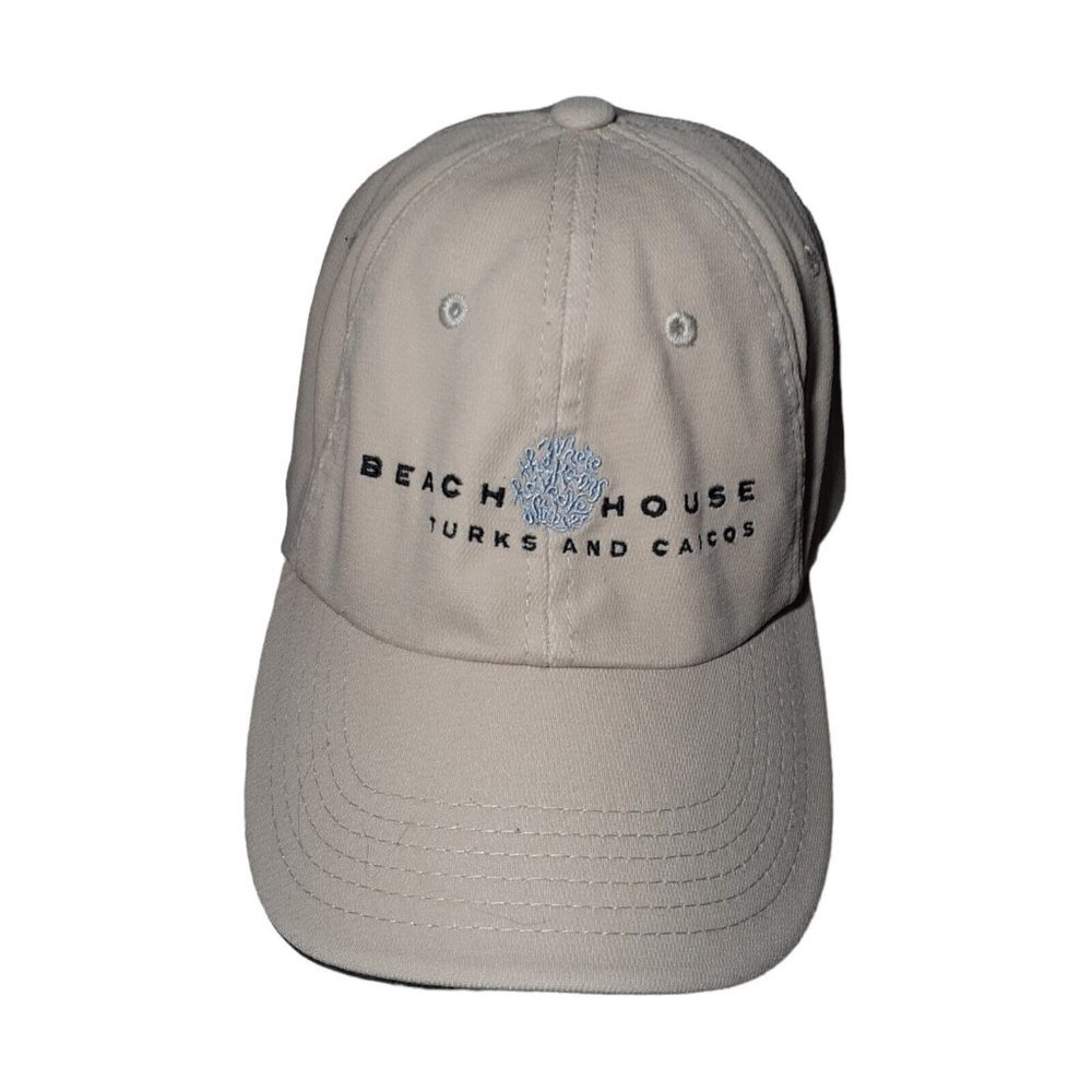 Hat Turks and Caicos Beach House Embroidered Hook Loop Closure Vacation Souvenir